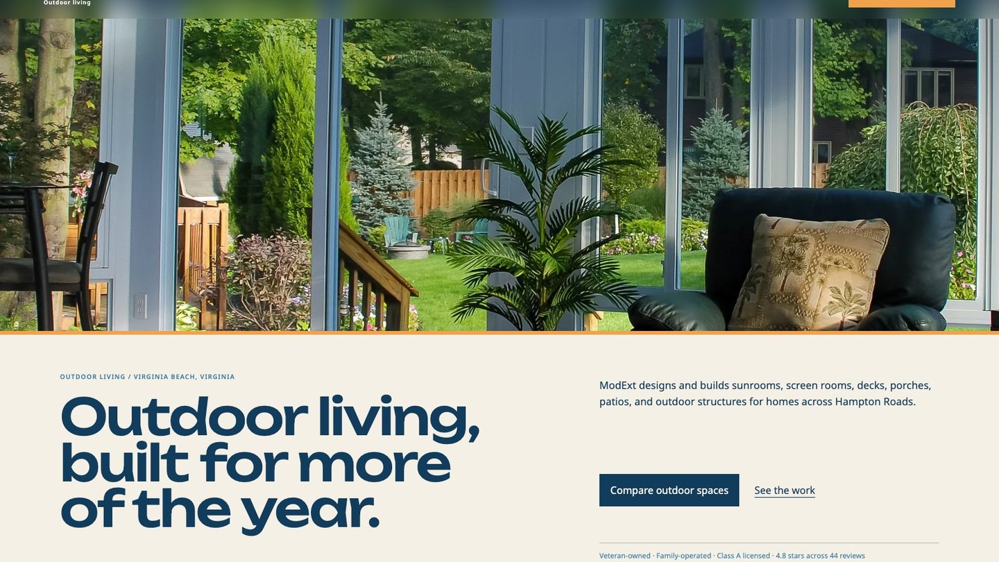The opening section of the new homepage